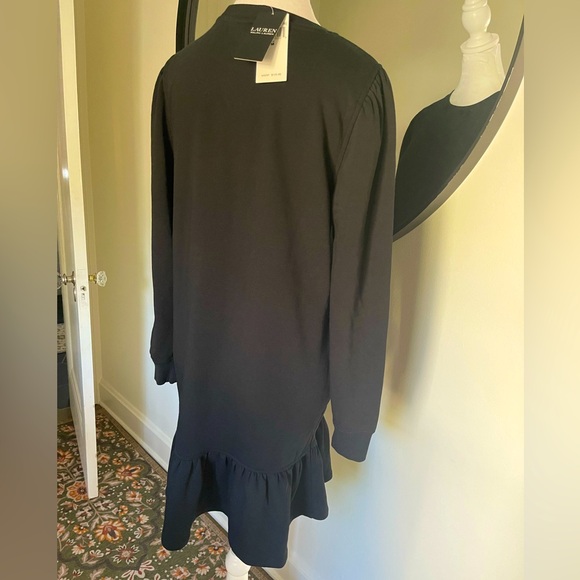 NWT Lauren Ralph Lauren sweatshirt Fleece Drop-Waist Dress size medium - Picture 4 of 8